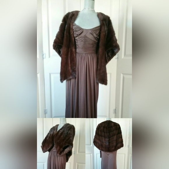 SALE🔖*$3850 NEW W. TAG OSCAR DE LA RENTA SILK LONG BROWN RUNWAY GOWN US 10 - Picture 11 of 13